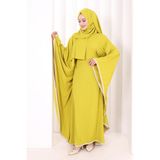 Bym Fashion Yarasakol Biyeli Elbise Şal Hediyelidir 7068 Yağ Yeşili - Standart