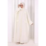 Bym Fashion Yarasakol Elbise 7071 Ekru - Standart