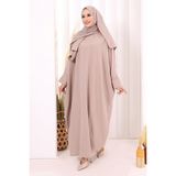 Bym Fashion Yarasakol Elbise Şal Hediyeli 2398 Vizon - Standart