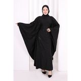Bym Fashion Yarasakol Nakışlı Elbise 7084 Siyah - Standart
