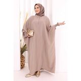 Bym Fashion Yarasakollu Elbise 6077 Vizon - Standart