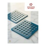 bym yapı Paslanmaz 2 Adet Çelik Kare Delikli Banyo Balkon Yer Süzgeç Izgarası Üst Kapak 9.5x9.5 Cm