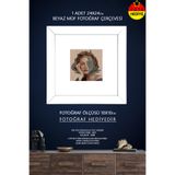 bymat 1 Adet 24x24 cm Beyaz Fotoğraf Çerçevesi - 10x10 Foto Hediye - Mdf Çerçeve - Kare Çerçeve