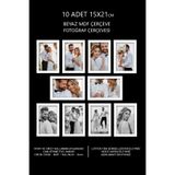 bymat 10 Adet 15x21 Çerçeve - A5 Çerçeve - Fotoğraf Çerçevesi - Beyaz Çerçeve * Mdf Çerçeve