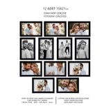 bymat 12 Adet 15x21 Çerçeve - Siyah Çerçeve - Mdf A5 Çerçeve - Çoklu Fotoğraf Çerçeve