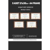 bymat 5 Adet A4 Çerçeve - Fotoğraf Ve Sertifika Çerçevesi - 21x30 Çerçeve - Mdf Kemençe Çerçeve