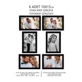 bymat 6 Adet 10x15 Çerçeve - Siyah Çerçeve - Mdf Mini Çerçeve - Çoklu Fotoğraf Çerçeve