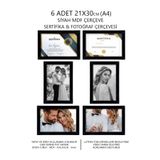 bymat 6 Adet 21x30 Çerçeve - Siyah Çerçeve - A4 Çerçeve - Diploma Çerçevesi - Mdf Çoklu Fotoğraf Çerçeve