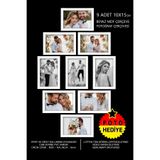 bymat 9 Adet 10x15 Çerçeve - Beyaz Çerçeve - Mdf Mini Çerçeve - Çoklu Fotoğraf Çerçeve