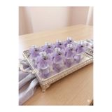 BYMELİKEDEN Lila Fiyonklu Hediyelik Kolonya Şişesi - Bebek Mevlüt & Baby Shower&Nikah&Nişan Hediyelik 10 LU SET (ETIKET EKLENIR)