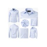 BYMEN ERKEK GİYİM Erkek Buz Mavisi Slim Fit Saten Parlak Klasik Uzun Kollu Gömlek