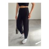 bymervetekstil Cendy Krep Kemersiz Siyah Balon Pantolon
