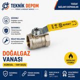 Bymet 1 İnç Pirinç Küresel Doğalgaz Vanası TS EN 331
