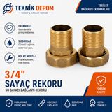 Bymet 3/4 İnç Su Sayacı Rakoru Takımı Pirinç Sayaç Bağlantı Rekoru