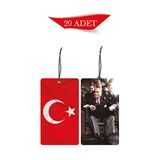ByMeyla Türk Bayrağı ve Atatürk Tasarımlı 20'li Dekoratif Oto Kokusu Ve Oto Aksesuarı
