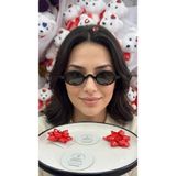 Bymiel Küçük Oval Çerçeve Vintage Tasarım Siyah Camlı Kadın Güneş Gözlüğü - 01-Siyah