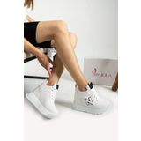 Bymoda Yeni Sezon Beyaz Gizli Dolgu Topuklu Spor Ayakkabı Topuk Yüksekliği Toplam 10 CM