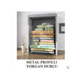 Bymühendisevyaşam Bez Dolap Yorgan Hurcu Metal Profilli Yorgan Hurcu Portatif Bez D (403071873) Gri