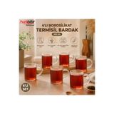 Bymyhand Borosilikat Isıya Ateşe Dayanıklı Termisil Kulplu Çay Bardağı Kahve Bardağı 6'Lı Set 200 Ml