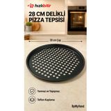 Bymyhand Teflon Kaplama Siyah Yanmaz Yapışmaz Pizza Tepsisi 28 Cm