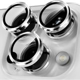 Byoztek iPhone 15 Pro/pro Max Kamera Koruma Renkli Lens Koruyucu Temperli Cam Koruma - Gümüş