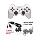 Byoztek Ps3 Dualshock Gamepad Yeni Nesil Kol Controller Oyun Kolu Ps3 + Pc + 1.5 mt Şarj Kablosu - Beyaz