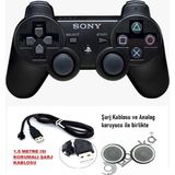 Byoztek Ps3 Dualshock Gamepad Yeni Nesil Kol Controller Oyun Kolu Ps3 + Pc + 1.5 mt Şarj Kablosu - Siyah
