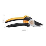Bypass L Bahçe Makası, Masif, P341, Taze Dallar ve Çalılar Için, Yapışmaz Kaplama, Paslanmaz Çelik Bıçaklar, Uzunluk: 20,5 Cm, Siyah/turuncu, 1057164