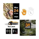 Bypass M Bahçe Makası, x Serisi Powergear, P921, Döner Sap, Taze Dallar Için, Yapışmaz Kaplama, Paslanmaz Çelik Bıçaklar, Uzunluk: 20,1 Cm, Siyah/turuncu, 1057173 - standart