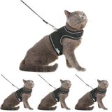 BYPET Yeni Nesil Nefes Alabilen Kedi Göğüs Tasması Seti (Small, Siyah) (4 paketi)