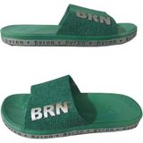 Byron Brn B050-10 Erkek Haki Kaymaz Taban Deniz Plaj Havuz Günlük Yürüyüş Terlik - Koyu Yeşil