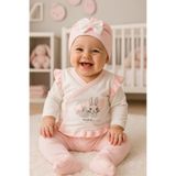 BYS BABY FASHION 5 Parça % 100 Pamuklu Kız Bebek Hastane Çıkışı Zıbın Seti / Yenidoğan Doğum Hediyesi ( Kutulu )