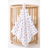 BYS BABY FASHION Çok Amaçlı Müslin Örtü Yenidoğan Kız - Erkek Bebek Battaniyesi Pamuklu Yazlık Denizci Desenli