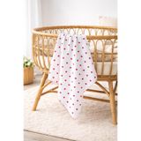 BYS BABY FASHION Çok Amaçlı Müslin Örtü Yenidoğan Kız - Erkek Bebek Battaniyesi Pamuklu Yazlık Kalp Desenli