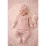 BYS BABY FASHION Mevsimlik %100 Pamuklu 5'li Fiyonklu Fistolu Yenidoğan Kız Bebek Hastane Çıkış Zıbın Seti Kutulu