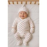 BYS BABY FASHION Organik Pamuklu Kalp Desenli Desenli 7'li Yenidoğan Kız- Erkek Bebek Hastane Çıkış Seti