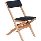 Bysay Ahşap Döşeme Minderli Katlanır Bahçe Mutfak Balkon Teras Sandalyesi (Naturel-Antrasit)