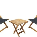 Bysay Ahsap Katlanabılır Tasınır Sezlong. Plaj, Bahce, Teras, Balkon Sezlongu. 3 Lu Set (Antrasıt)