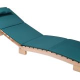 BYSAY AHŞAP KATLANABİLİR YATAR ŞEZLONG 3 KADEME PLAJ YATAĞI MİNDER DAHİL (NATUREL - YEŞİL)