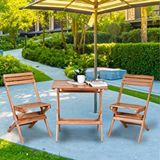 BySay Bysay Ahşap Katlanir 3 Lü Bistro Set Bahçe Takimi (naturel) Ahşap Rengi