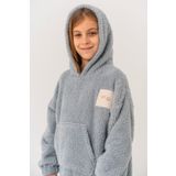 bysezerozer Wellsoft Çift Taraflı Polar Kanguru Kapişonlu Çocuk Giyilebilir Ev Battaniyesi Oversize Sweatshirt