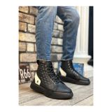 Byshoes BA0159 Bağcıklı Erkek Yüksek Taban Siyah Beyaz Spor Bot BA0159-KMRBYZ