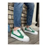Byshoes BA0323 BOA Kalın Tırtık Yüksek Taban Beyaz Yeşil Bağcıklı Spor Erkek Ayakkabı