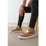 Byshoes BA0351 BOA Bağcıklı Deri Tozu Günlük Taba Renk Spor Ayakkabı