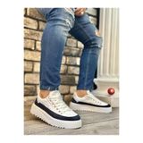 Byshoes BA0801 BOA Yüksek Taban Beyaz Paraşüt Kumaş Laci Cilt Detaylı Erkek Ayakkabı BA0801-BYZL