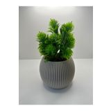 BYSHOME Bej Saksıda Yapay Çiçek Iğneli Çam Demeti Dekoratif Mutfak Banyo Masa Çiçeği 17 cm - Yeşil