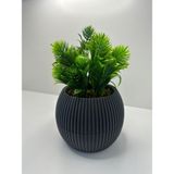 BYSHOME Gri Saksıda Yapay Çiçek Iğneli Çam Demeti Dekoratif Mutfak Banyo Masa Çiçeği 17 cm - Yeşil