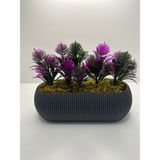 BYSHOME Uzun Gri Saksıda Yapay Çiçek Iğneli Çam Demeti Dekoratif Mutfak Banyo Masa Çiçeği 21X9X7 cm - Fuşya