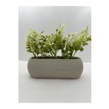 BYSHOME Uzun Saksıda Yapay Beyaz Çiçek Dekoratif Mutfak Banyo Masa Çiçeği 21x9x7 Cm BEJ