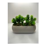 BYSHOME Uzun Saksıda Yapay Çiçek Yeşil Iğneli Çam Demeti Dekoratif Mutfak Banyo Masa Çiçeği 21x9x7 Cm